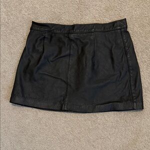 Elegant Moments Black Leather Skirt